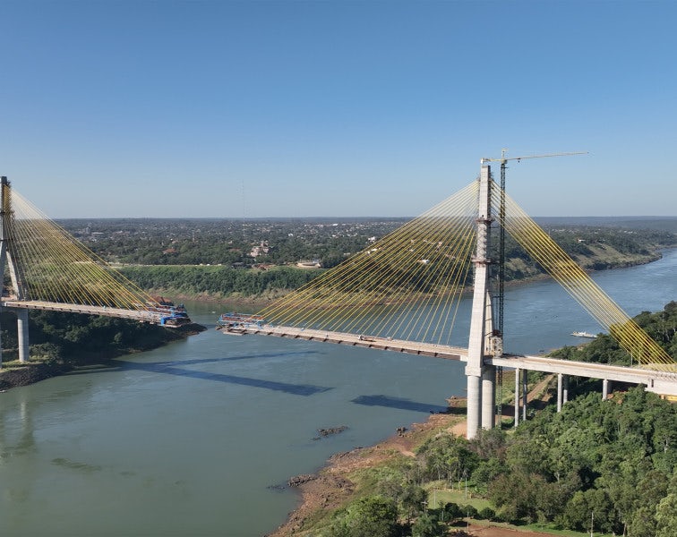 Longest Stay Cable Bridge in South America Links Brazil and Paraguay 